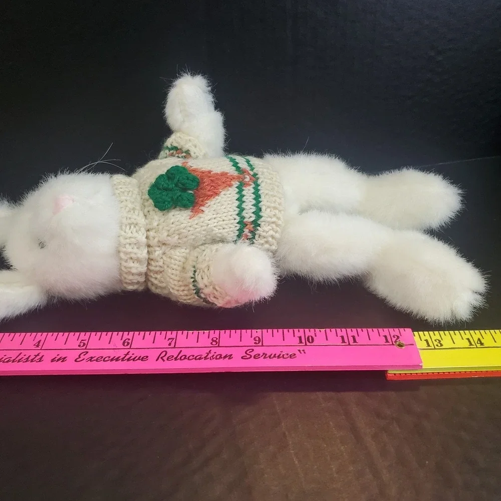 White‎ Bunny Rabbit Plush Lot Of 2- Hug Fun, Boyds With Carrot Sweater Jointed